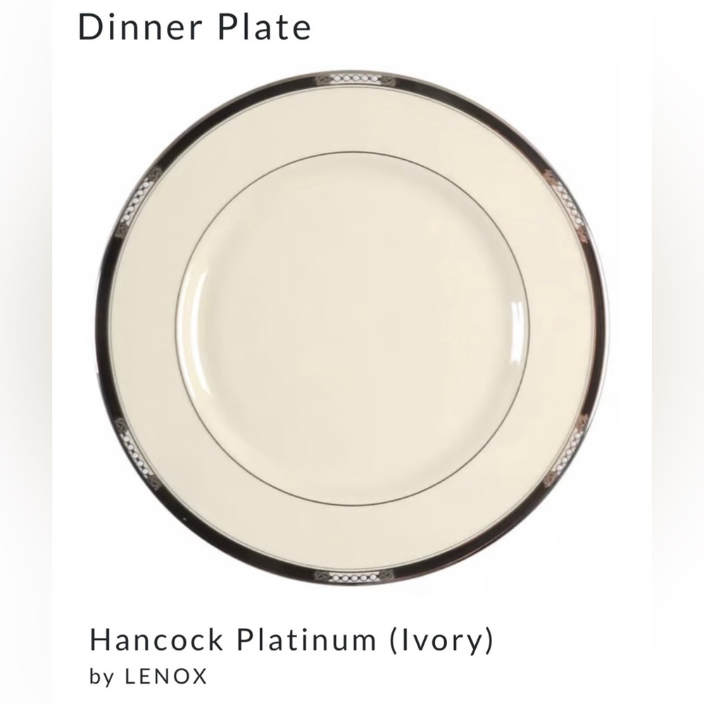Lenox Hancock Platinum Dinnerware Plate